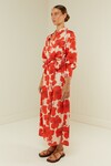 OLIVE SHIRT DRESS (RED HIBISCUS) 
