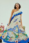 NADIA ONE SHOULDER RUFFLE DRESS (MULTI) 