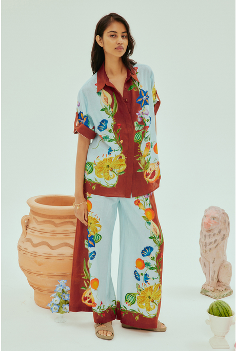 DAHLIA FLORAL LINEN PANT (MULTI) 