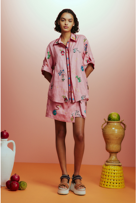 TIMMY EMBROIDERED SHIRT (PINK) 
