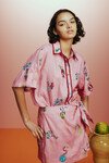TIMMY EMBROIDERED SARONG SKIRT (PINK) 