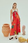 ROSE HALTER DRESS (TANGERINE) 