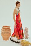 ROSE HALTER DRESS (TANGERINE) 
