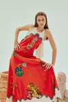 ROSE HALTER DRESS (TANGERINE) 