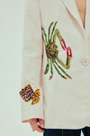 SEB EMBELLISHED BLAZER (CREAM) 