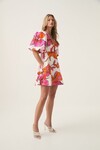 OVERFLOW KNOTTED MINI DRESS (VIVID HIBISCUS) 