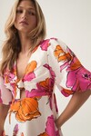 OVERFLOW KNOTTED MINI DRESS (VIVID HIBISCUS) 