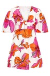 OVERFLOW KNOTTED MINI DRESS (VIVID HIBISCUS) 