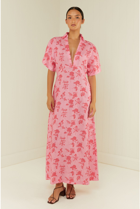 JASMINE DRESS (PINK FLORAL PRESS) 
