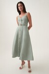 CLAY BELTED MIDI DRESS (WILLOW GREEN)