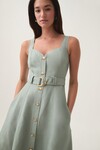CLAY BELTED MIDI DRESS (WILLOW GREEN)