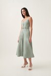 CLAY BELTED MIDI DRESS (WILLOW GREEN)