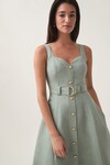 CLAY BELTED MIDI DRESS (WILLOW GREEN)