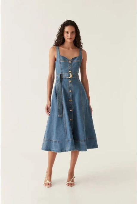 CLAY DENIM MIDI DRESS (90's WASHY)