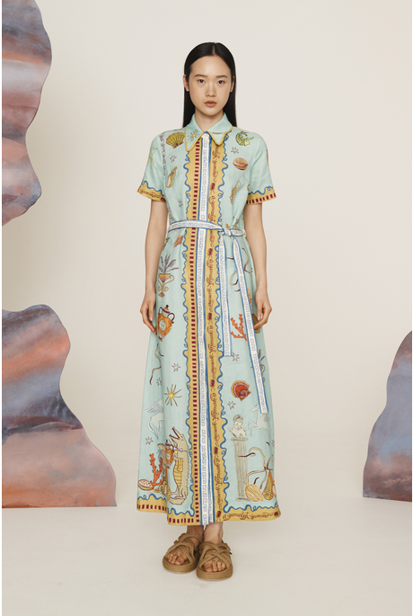 SURREALIST SUMMER SHIRTDRESS (MULTI) 