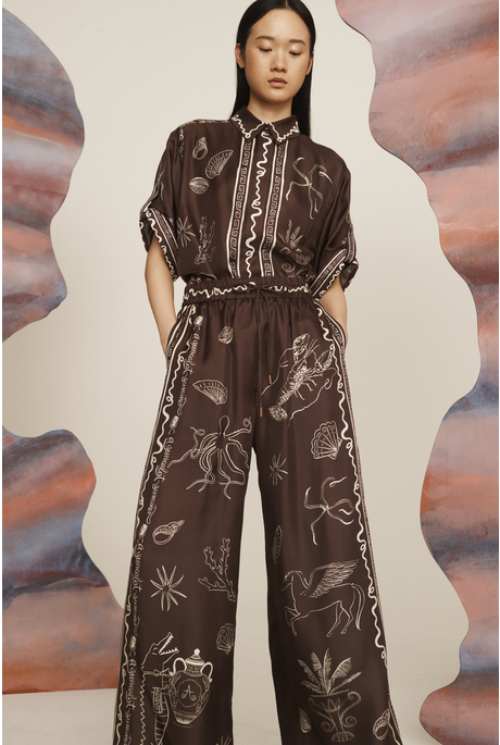 SAMMY SILK PANT (CHOCOLATE)