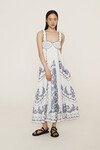 HAZEL SMOCKED EMBROIDERED MIDI DRESS (WHITE)