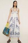 HAZEL SMOCKED EMBROIDERED MIDI DRESS (WHITE)