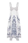 HAZEL SMOCKED EMBROIDERED MIDI DRESS (WHITE)