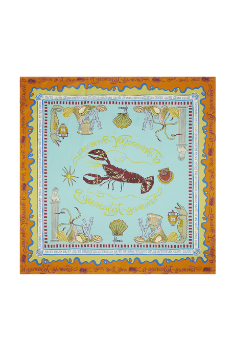 SURREALIST SUMMER SILK SCARF (MULTI) 