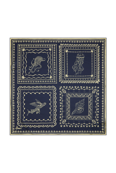 OCEANE SILK SCARF (BLUE)