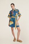 DORIAN LINEN MINI DRESS (NAVY)