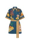 DORIAN LINEN MINI DRESS (NAVY)