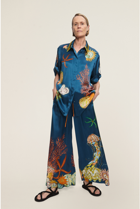 DORIAN SILK SHIRT (NAVY) 