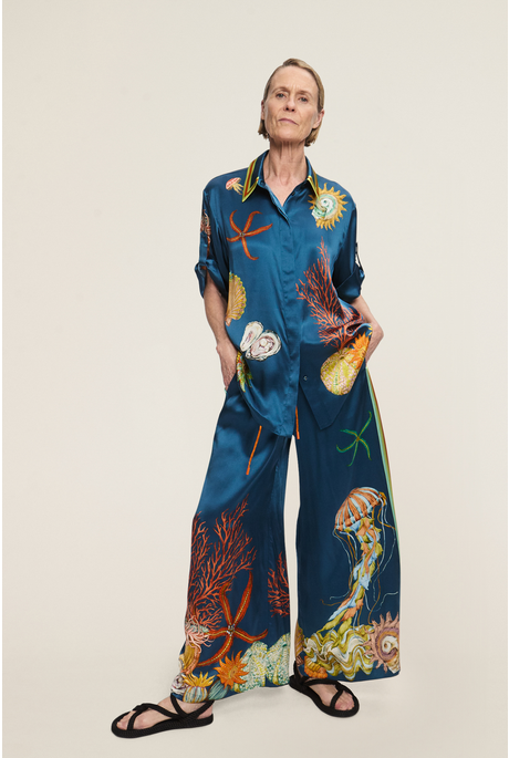 DORIAN SILK PANT (NAVY)