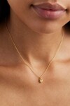 CRYSTAL LOTUS HEART PADLOCK NECKLACE (18K GOLD VERMEIL)
