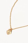 CRYSTAL LOTUS HEART PADLOCK NECKLACE (18K GOLD VERMEIL)