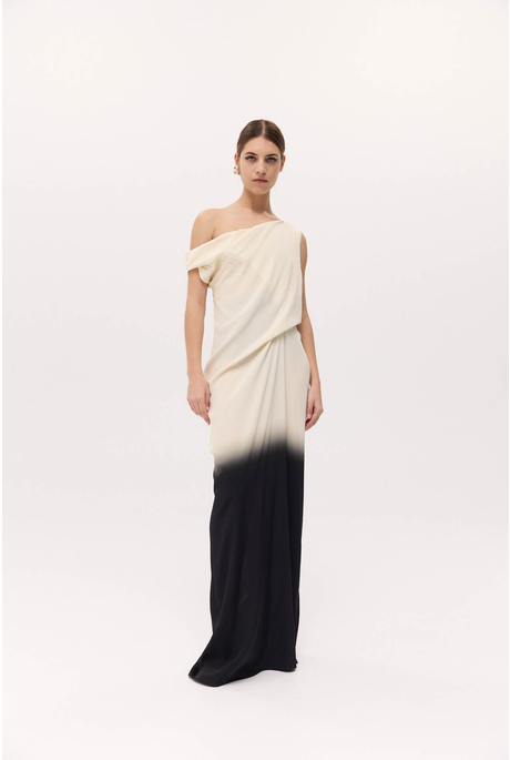 AMORY DRESS (IVORY & BLACK)