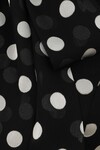 PUSSYBOW MIDI DRESS (BLACK/CREAM SPOT)
