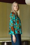 SHIRR THING TOP (BLUE FLORAL)