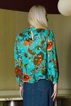 SHIRR THING TOP (BLUE FLORAL)
