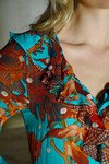 FRILLING EFFECT DRESS (BLUE FLORAL)