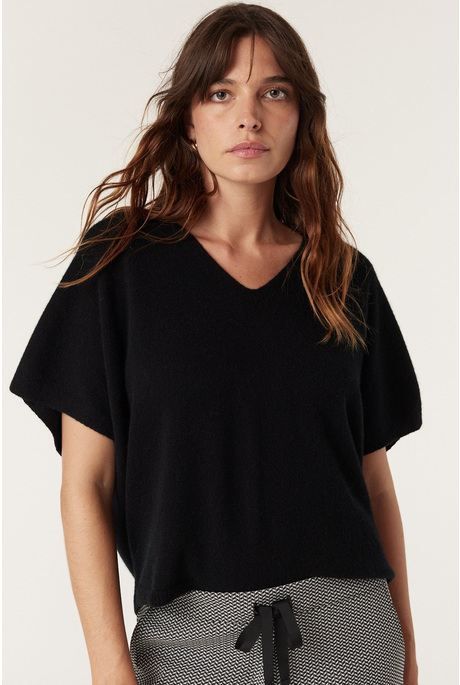 PURE CASHMERE RELAXED TOP (BLACK)