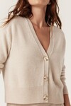 PURE CASHMERE V CARDIGAN (OATMEAL)