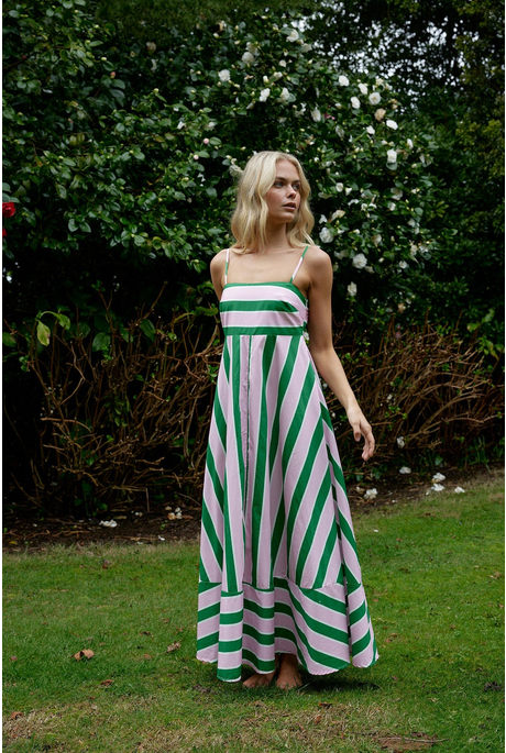 RUE DRESS (BABY/FOREST STRIPE)