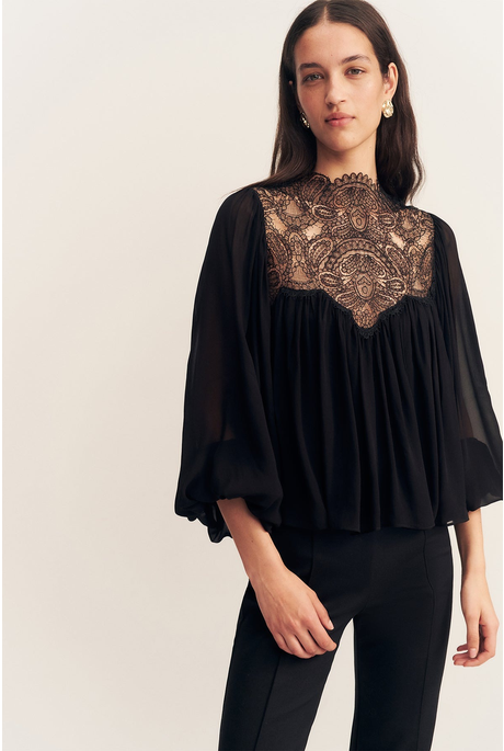EMORY LACE BLOUSE (BLACK)
