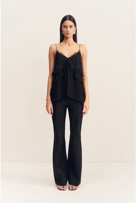 EMORY LACE RUFFLE CAMI (BLACK)