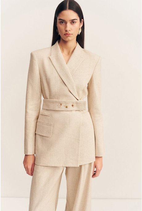 NEWMAN HOURGLASS BLAZER WITH BELT (PARCHMENT)