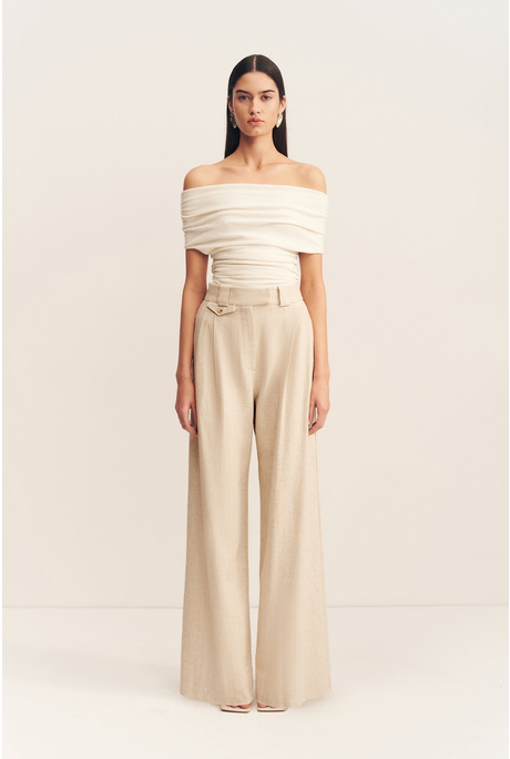 NEWMAN HIGH WAISTED TAILORED PANT (PARCHMENT)