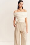 NEWMAN HIGH WAISTED TAILORED PANT (PARCHMENT)