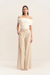 NEWMAN HIGH WAISTED TAILORED PANT (PARCHMENT)