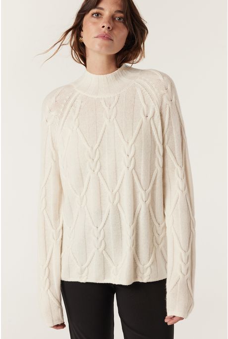 CASHWOOL CABLE JUMPER (MILK)