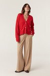 CASHWOOL V CARDIGAN (POPPY RED)