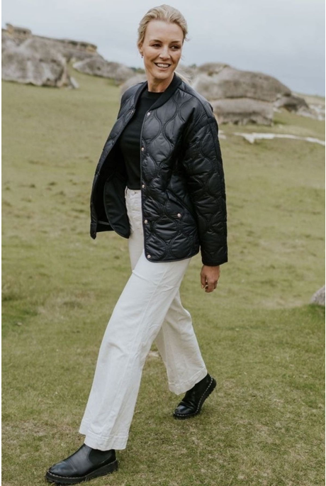TALEI QUILT BOMBER (BLACK)