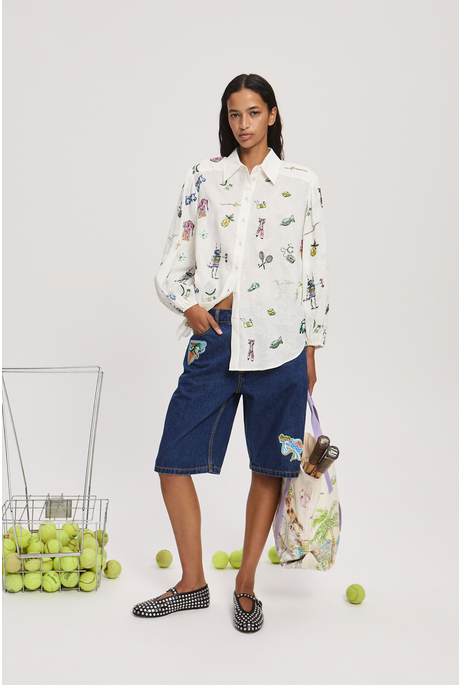 PLAY EMBROIDERED SHIRT (CREAM)