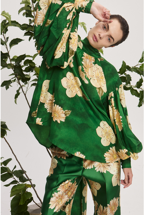 SAGE SILK SHIRT (GREEN)